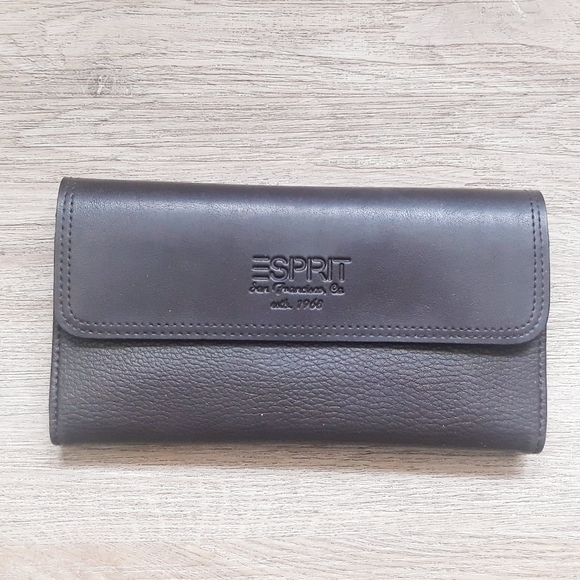 Esprit Pebbled Brown Faux Leather Wallet Billfold - Picture 5 of 14